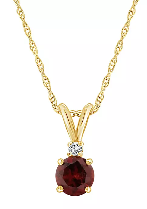 Deals 🔔 14K Gold 6mm Round Garnet Diamond Accent Pendant by Belk & Co. 😀 4 Deals 🔔 14K Gold 6mm Round Garnet Diamond Accent Pendant by Belk & Co. 😀 - Image 4