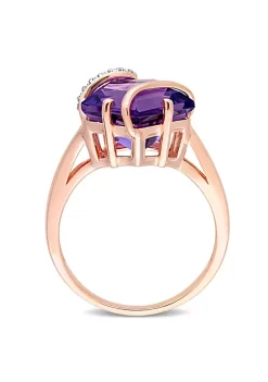 Coupon ✔️ Amethyst and Diamond Accent Wrapped Ring in Rose Plated Sterling Silver by Belk & Co. 😀 -DealsBelk & Co. Store Belk 26106