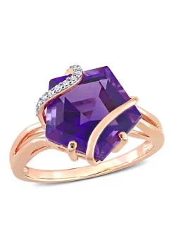 Coupon ✔️ Amethyst and Diamond Accent Wrapped Ring in Rose Plated Sterling Silver by Belk & Co. 😀 -DealsBelk & Co. Store Belk 26109