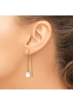 Best deal 🔥 14K Yellow Gold 7-8mm White Rice Freshwater Cultured Pearl Cable Chain Threader Earrings by Belk & Co. ✔️ -DealsBelk & Co. Store Belk 26112