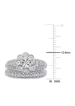 Best Pirce ✨ 1/6 CT TW Diamond Vintage Bridal Set in Sterling Silver by Belk & Co. 👏 -DealsBelk & Co. Store Belk 26117