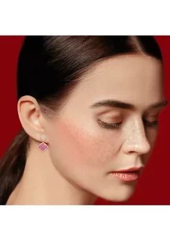 Best Sale ✨ Lab Created 1.78 ct. t.g.w. Created White Sapphire & Created Ruby Lozenge Earrings in Yellow Plated Sterling Silver by Belk & Co. 🧨 -DealsBelk & Co. Store Belk 26129