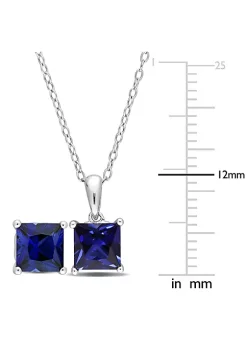 Brand new ⌛ Lab Created 2-Piece Set of 4 ct. t.g.w. Created Blue Sapphire Solitaire Earrings and Pendant with Chain in Sterling Silver by Belk & Co. 🧨 -DealsBelk & Co. Store Belk 26149