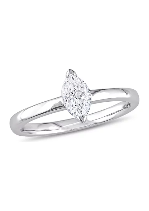 Promo 🌟 1/2 CT TW Marquise-Cut Diamond Solitaire Engagement Ring in 14k White Gold by Belk & Co. ✨ 1 Promo 🌟 1/2 CT TW Marquise-Cut Diamond Solitaire Engagement Ring in 14k White Gold by Belk & Co. ✨