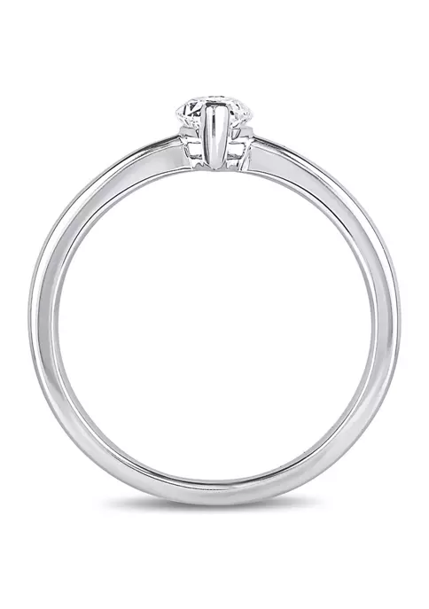 Promo 🌟 1/2 CT TW Marquise-Cut Diamond Solitaire Engagement Ring in 14k White Gold by Belk & Co. ✨ 5 Promo 🌟 1/2 CT TW Marquise-Cut Diamond Solitaire Engagement Ring in 14k White Gold by Belk & Co. ✨ - Image 5