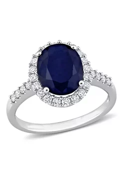Promo ๐ 3.3 ct. t.g.w. Diffused Sapphire and 2/5 ct. t.w. Diamond Ring in 14K White Gold by Belk & Co. ๐