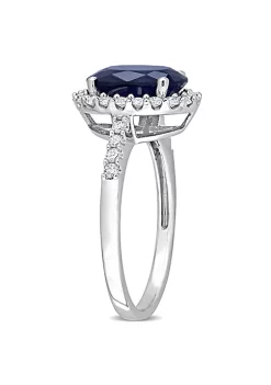 Promo 😉 3.3 ct. t.g.w. Diffused Sapphire and 2/5 ct. t.w. Diamond Ring in 14K White Gold by Belk & Co. 🌟 -DealsBelk & Co. Store Belk 26173