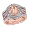 Wholesale 🧨 1.3 ct. t.w. Morganite and 1/3 ct. t.w. Diamond 3-Piece Bridal Set in 10k Rose Gold by Belk & Co. 🤩