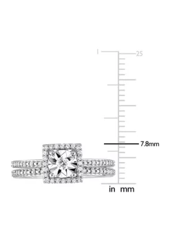 Best Pirce 🔥 1/4 ct. t.w. Diamond Square Halo Bridal Ring Set in 10k White Gold by Belk & Co. 😍 -DealsBelk & Co. Store Belk 26180