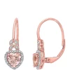 Promo 🎁 Morganite and Diamond Accent Heart Drop Earrings by Belk & Co. 💯