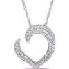 Best reviews of 🤩 1/4 ct. t.w. Diamond Tilted Open Heart Necklace in 10k White Gold by Belk & Co. 🔥