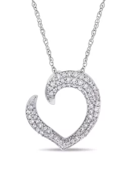 Best reviews of 🤩 1/4 ct. t.w. Diamond Tilted Open Heart Necklace in 10k White Gold by Belk & Co. 🔥 -DealsBelk & Co. Store Belk 26196