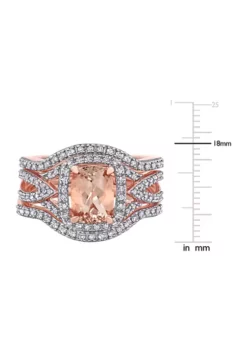 Wholesale 🧨 1.3 ct. t.w. Morganite and 1/3 ct. t.w. Diamond 3-Piece Bridal Set in 10k Rose Gold by Belk & Co. 🤩 -DealsBelk & Co. Store Belk 2620