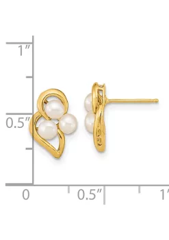 New 🎉 14K Yellow Gold 3-4mm White Button Freshwater Cultured Pearl Post Earrings by Belk & Co. ✔️ -DealsBelk & Co. Store Belk 26216