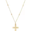 Flash Sale ⌛ Cross with Beads Station Necklace in 10K Yellow Gold by Belk & Co. 😍