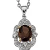 Outlet 👍 1.64 ct. t.w Smoky Quartz, 1/5 ct. t.w. White Topaz and 1/10 ct. t.w. Diamond Necklace in Rhodium-Plated Sterling Silver and 14K Gold Accent by Belk & Co. 👍
