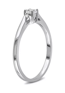 New 🔥 Lab Created 1/4 CT TGW Created White Sapphire and Diamond Accent Ring in Sterling Silver by Belk & Co. 🎉 -DealsBelk & Co. Store Belk 26244