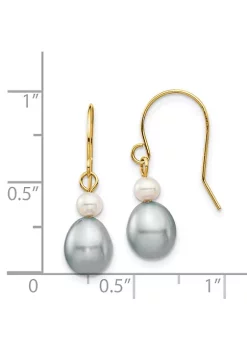Top 10 😉 14K Yellow Gold 4-7mm White/Grey Round/Rice Freshwater Cultured Pearl Dangle Earrings by Belk & Co. 💯 -DealsBelk & Co. Store Belk 26250