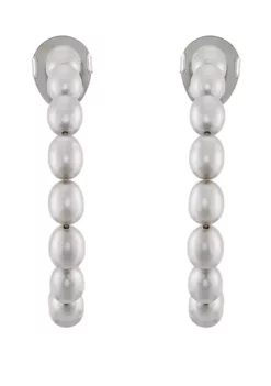 Deals 👏 Freshwater Pearl Hoop Earrings in Sterling Silver by Belk & Co. 😍