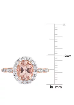 Coupon 🥰 1.78 ct. t.g.w. Morganite and Diamond Accent Halo Engagement Ring in 14K Rose Gold by Belk & Co. ❤️ -DealsBelk & Co. Store Belk 26273