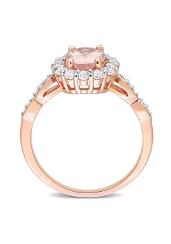 Coupon 🥰 1.78 ct. t.g.w. Morganite and Diamond Accent Halo Engagement Ring in 14K Rose Gold by Belk & Co. ❤️ -DealsBelk & Co. Store Belk 26275