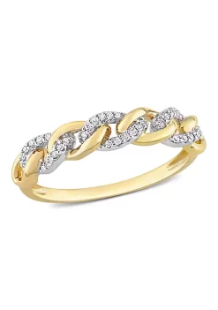 Cheapest โ 1/10 ct. t.w. Diamond Link Ring in 10K Yellow Gold by Belk & Co. ๐ฏ