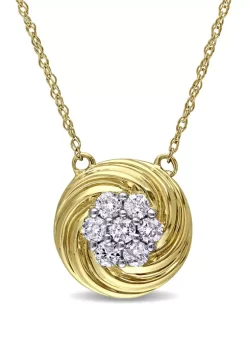 Flash Sale 🌟 1/4 ct. t.w. Diamond Swirl Necklace in 10K Yellow Gold by Belk & Co. 🎁