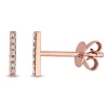 Best Sale 😉 Diamond Bar Earrings in 14K Rose Gold by Belk & Co. 😍