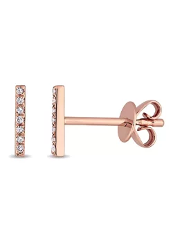 Best Sale 😉 Diamond Bar Earrings in 14K Rose Gold by Belk & Co. 😍 -DealsBelk & Co. Store Belk 26295