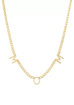Cheap ⌛ 10K Yellow Gold Mom Station on Curb Chain Necklace by Belk & Co. 🔥