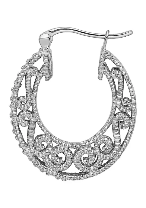 Flash Sale โ 1/10 ct. t.w. Diamond Hinged Hoop Earrings in Rhodium Plated Sterling Silver by Belk & Co. ๐ 3 Flash Sale โ 1/10 ct. t.w. Diamond Hinged Hoop Earrings in Rhodium Plated Sterling Silver by Belk & Co. ๐ - Image 3