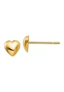 New ๐งจ Polished Heart Post Earrings in 14K Yellow Gold by Belk & Co. ๐