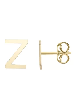 Discount 🎉 14KY Yellow Gold Initial-Z Post Earring by Belk & Co. ⌛ -DealsBelk & Co. Store Belk 26357