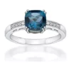 Cheapest 😉 1.75 ct. t.w. London Blue Topaz and 1/10 ct. t.w. Diamond Ring in 10K White Gold by Belk & Co. 🎉