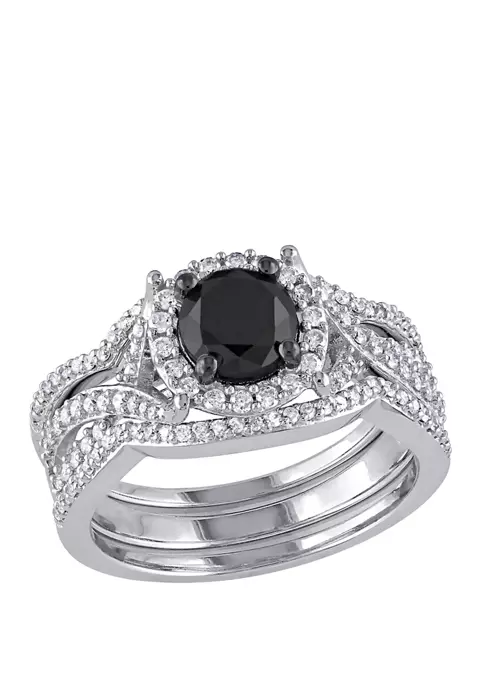 Buy ๐ฅ 1.5 ct. t.w. Black and White Diamond Halo 3 Piece Bridal Set in 10K White Gold by Belk & Co. ๐ 1 Buy ๐ฅ 1.5 ct. t.w. Black and White Diamond Halo 3 Piece Bridal Set in 10K White Gold by Belk & Co. ๐