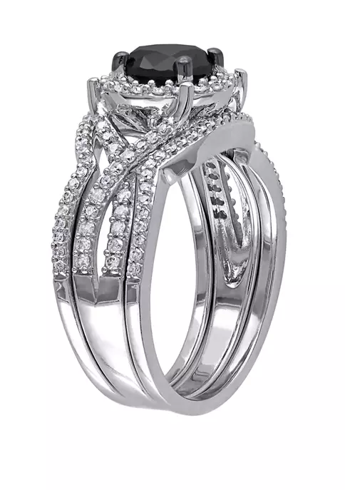 Buy ๐ฅ 1.5 ct. t.w. Black and White Diamond Halo 3 Piece Bridal Set in 10K White Gold by Belk & Co. ๐ 2 Buy ๐ฅ 1.5 ct. t.w. Black and White Diamond Halo 3 Piece Bridal Set in 10K White Gold by Belk & Co. ๐ - Image 2