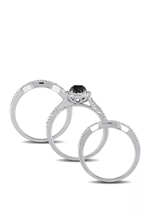 Buy ๐ฅ 1.5 ct. t.w. Black and White Diamond Halo 3 Piece Bridal Set in 10K White Gold by Belk & Co. ๐ 3 Buy ๐ฅ 1.5 ct. t.w. Black and White Diamond Halo 3 Piece Bridal Set in 10K White Gold by Belk & Co. ๐ - Image 3