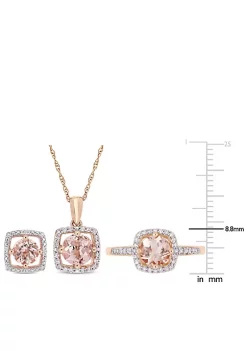 Promo ๐ฅฐ Morganite and 1/3 CT TW Diamond Square Halo Stud Earrings, Pendant with Chain and Ring Set in 10K Rose Gold by Belk & Co. ๐ 9 Promo ๐ฅฐ Morganite and 1/3 CT TW Diamond Square Halo Stud Earrings, Pendant with Chain and Ring Set in 10K Rose Gold by Belk & Co. ๐ -DealsBelk & Co. Store Belk 26388
