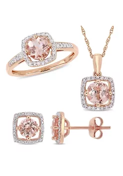 Promo ๐ฅฐ Morganite and 1/3 CT TW Diamond Square Halo Stud Earrings, Pendant with Chain and Ring Set in 10K Rose Gold by Belk & Co. ๐ 11 Promo ๐ฅฐ Morganite and 1/3 CT TW Diamond Square Halo Stud Earrings, Pendant with Chain and Ring Set in 10K Rose Gold by Belk & Co. ๐ -DealsBelk & Co. Store Belk 26390