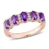 Best reviews of 🌟 1.16 ct. t.w. Amethyst and 1/6 ct. t.w. Diamond Semi Eternity Ring in 14K Rose Gold by Belk & Co. ❤️