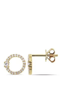 Best reviews of 🔥 1/6 ct. t.w. Diamond Circle Stud Earrings in 14K Yellow Gold by Belk & Co. 🤩