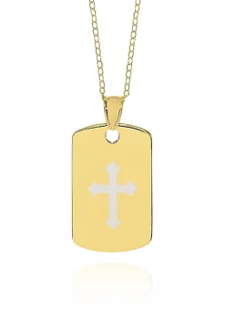 Coupon ✨ 10k Yellow Gold Cross 🦮 Dog Tag Pendant by Belk & Co. 🧨 -DealsBelk & Co. Store Belk 26409