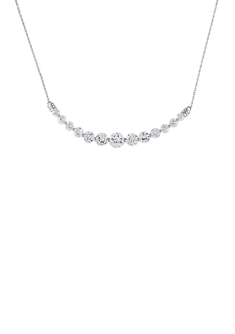 Discount 👏 5 ct. t.w. Lab Created White Sapphire Bar Necklace in 10K White Gold by Belk & Co. 😍 1 Discount 👏 5 ct. t.w. Lab Created White Sapphire Bar Necklace in 10K White Gold by Belk & Co. 😍