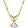 Buy 🛒 1/5 ct. t.w. Princess Cut Diamond Solitaire Pendant with Chain in 14k Yellow Gold by Belk & Co. ⭐