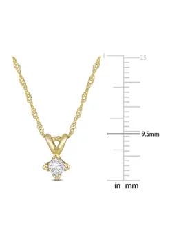 Buy 🛒 1/5 ct. t.w. Princess Cut Diamond Solitaire Pendant with Chain in 14k Yellow Gold by Belk & Co. ⭐ -DealsBelk & Co. Store Belk 26422