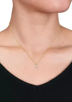 Buy 🛒 1/5 ct. t.w. Princess Cut Diamond Solitaire Pendant with Chain in 14k Yellow Gold by Belk & Co. ⭐ -DealsBelk & Co. Store Belk 26423
