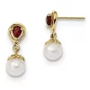 Buy 😍 3.2 ct. t.w. Mozambique Garnet and 6-7mm Freshwater Cultured Pearl Dangle Post Earrings in 14K Yellow Gold by Belk & Co. 🔥