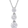 Hot Sale 🌟 1.4 ct. t.w. Created Moissanite 3-Stone Necklace in Sterling Silver by Belk & Co. 😉