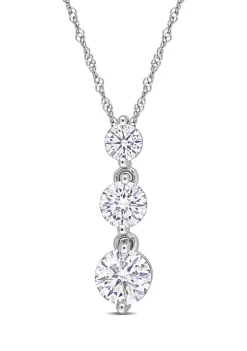 Hot Sale 🌟 1.4 ct. t.w. Created Moissanite 3-Stone Necklace in Sterling Silver by Belk & Co. 😉