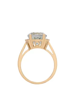 Deals 🤩 5 ct. t.w. Green Amethyst and Diamond Oval Ring in 10k Yellow Gold by Belk & Co. 🎉 -DealsBelk & Co. Store Belk 2645